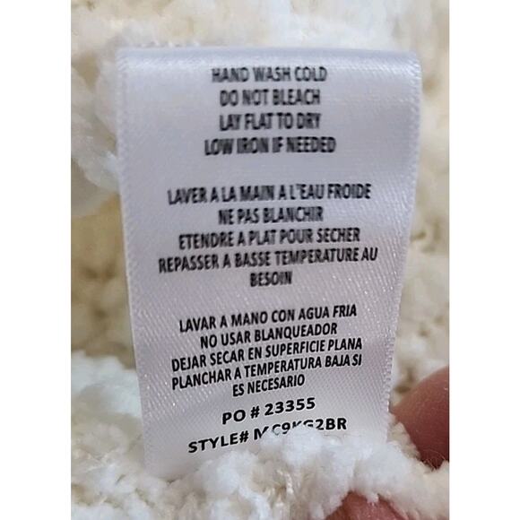 Bobeau Cardigan Sweater Women's Size Medium Ivory Textured Knit Front Pockets - Picture 6 of 9